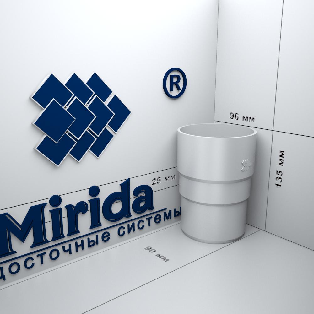 картинка Соединитель трубы белый завода Mirida